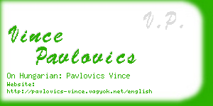 vince pavlovics business card